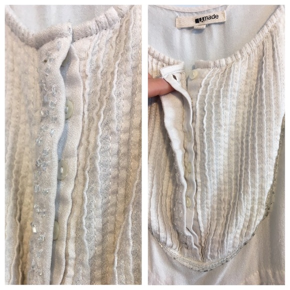 LAmade White Cami with Shimmer Details on Front M - Picture 4 of 8